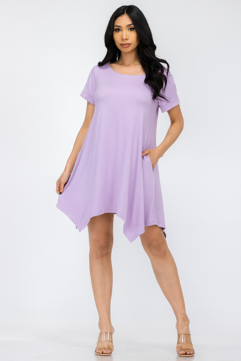 HH661X-SOL - TUNIC HANDKERCHIEF DRESS