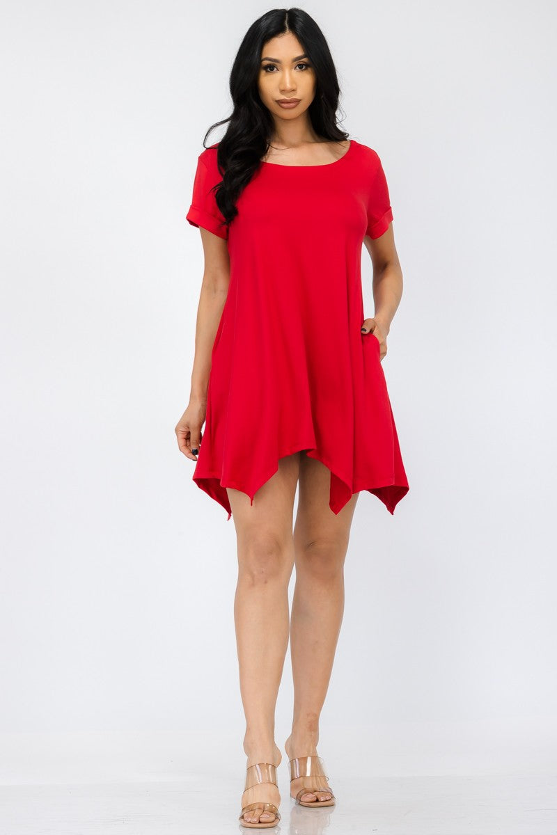 HH661X-SOL - TUNIC HANDKERCHIEF DRESS