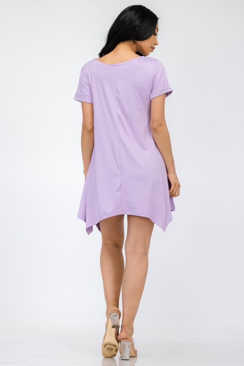 HH661X-SOL - TUNIC HANDKERCHIEF DRESS