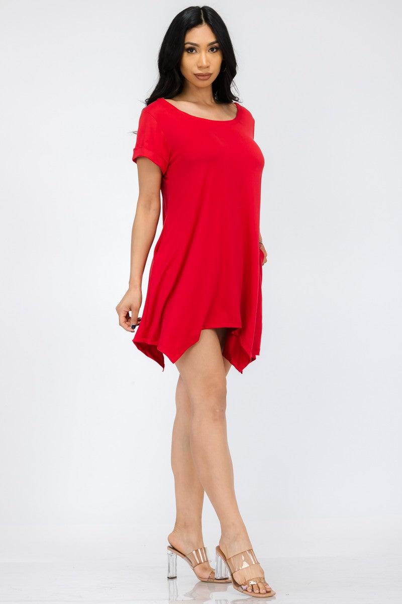 HH661X-SOL - TUNIC HANDKERCHIEF DRESS