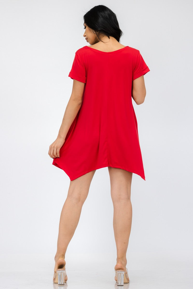 HH661X-SOL - TUNIC HANDKERCHIEF DRESS