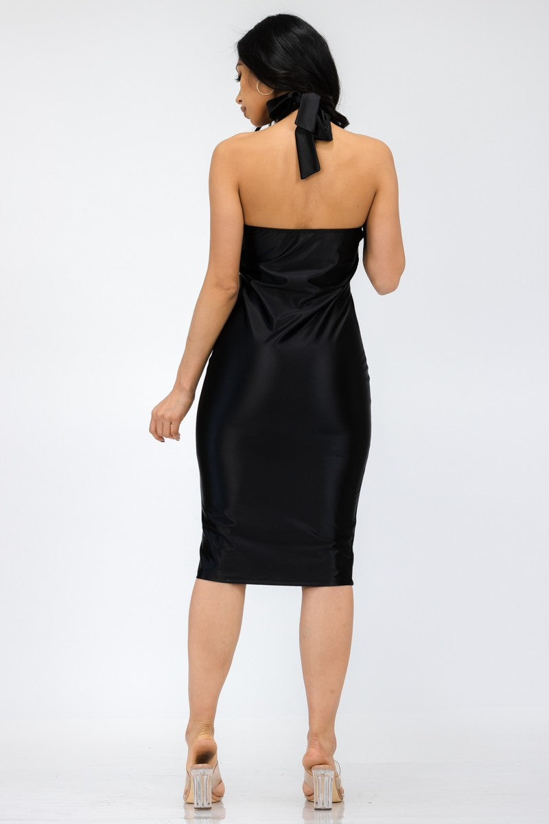 HH678X - HALTER BODYCON DRESS