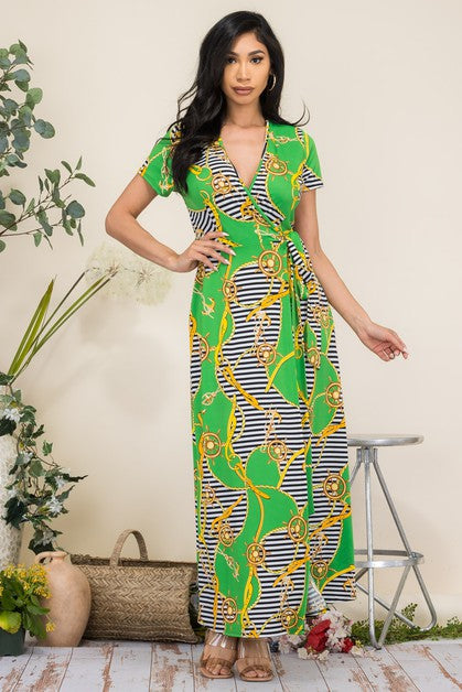 HH548R-NAT - SHORT SLEEVE MAXI DRESS