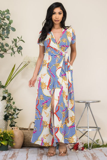 HH548R-NAT - SHORT SLEEVE MAXI DRESS