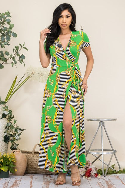 HH548R-NAT - SHORT SLEEVE MAXI DRESS