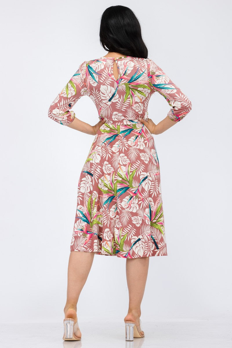 HH583R-TRL - COCKTAIL MIDI DRESS