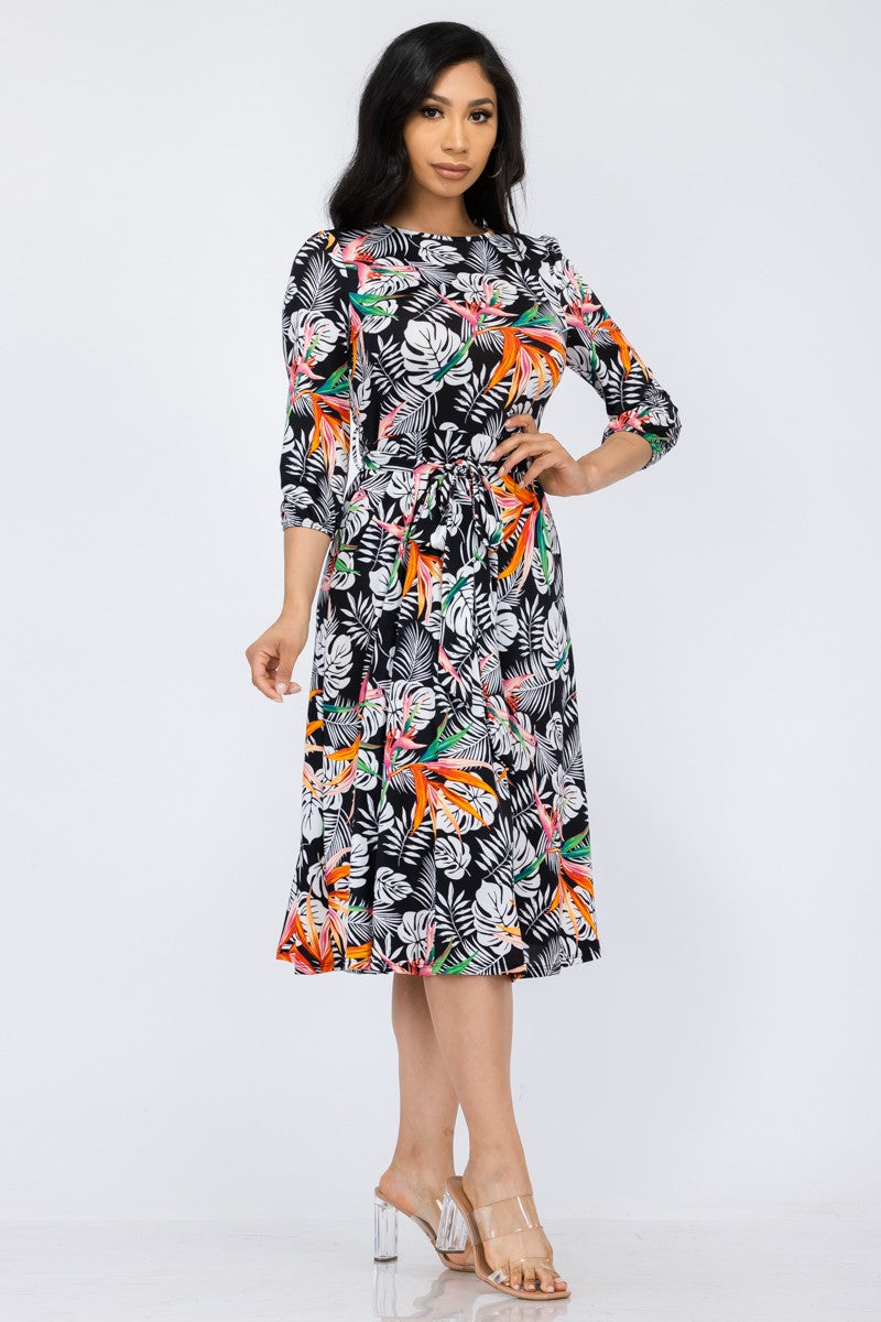 HH583R-TRL - COCKTAIL MIDI DRESS