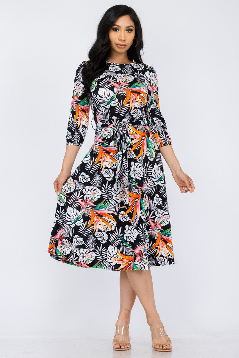 HH583R-TRL - COCKTAIL MIDI DRESS