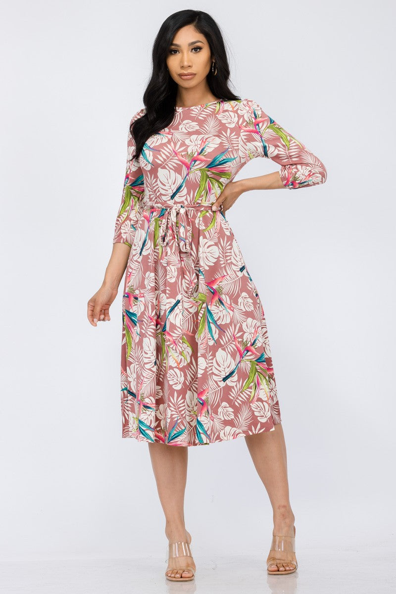 HH583R-TRL - VESTIDO MIDI DE COCTEL