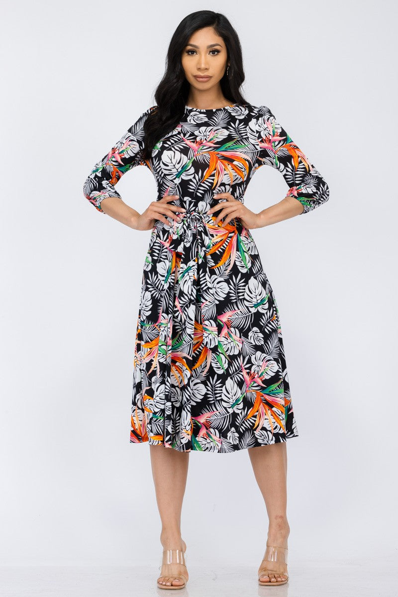 HH583R-TRL - COCKTAIL MIDI DRESS