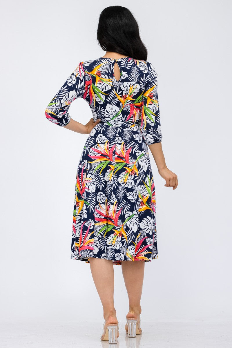 HH583R-TRL - VESTIDO MIDI DE COCTEL