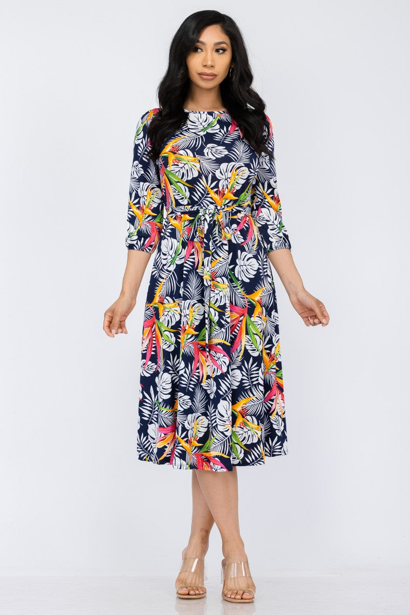 HH583R-TRL - VESTIDO MIDI DE COCTEL