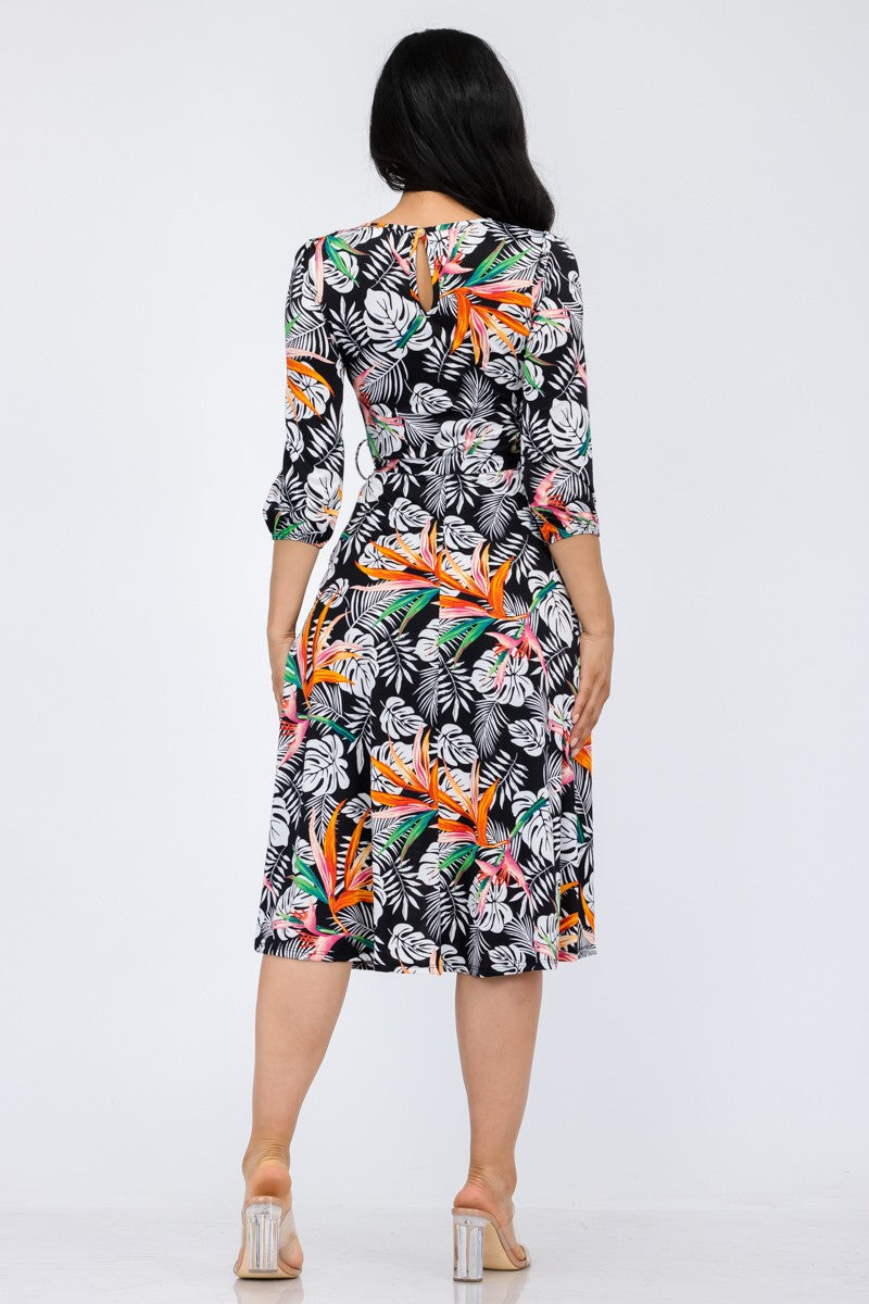 HH583R-TRL - COCKTAIL MIDI DRESS