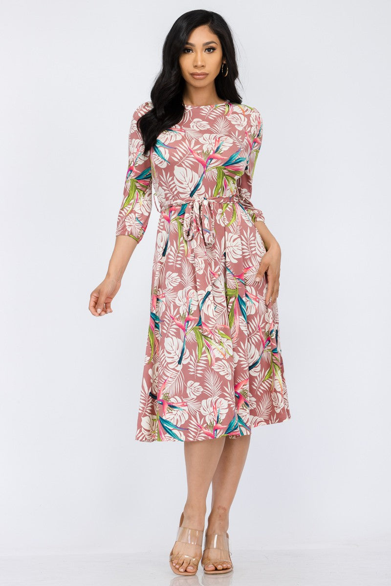 HH583R-TRL - COCKTAIL MIDI DRESS