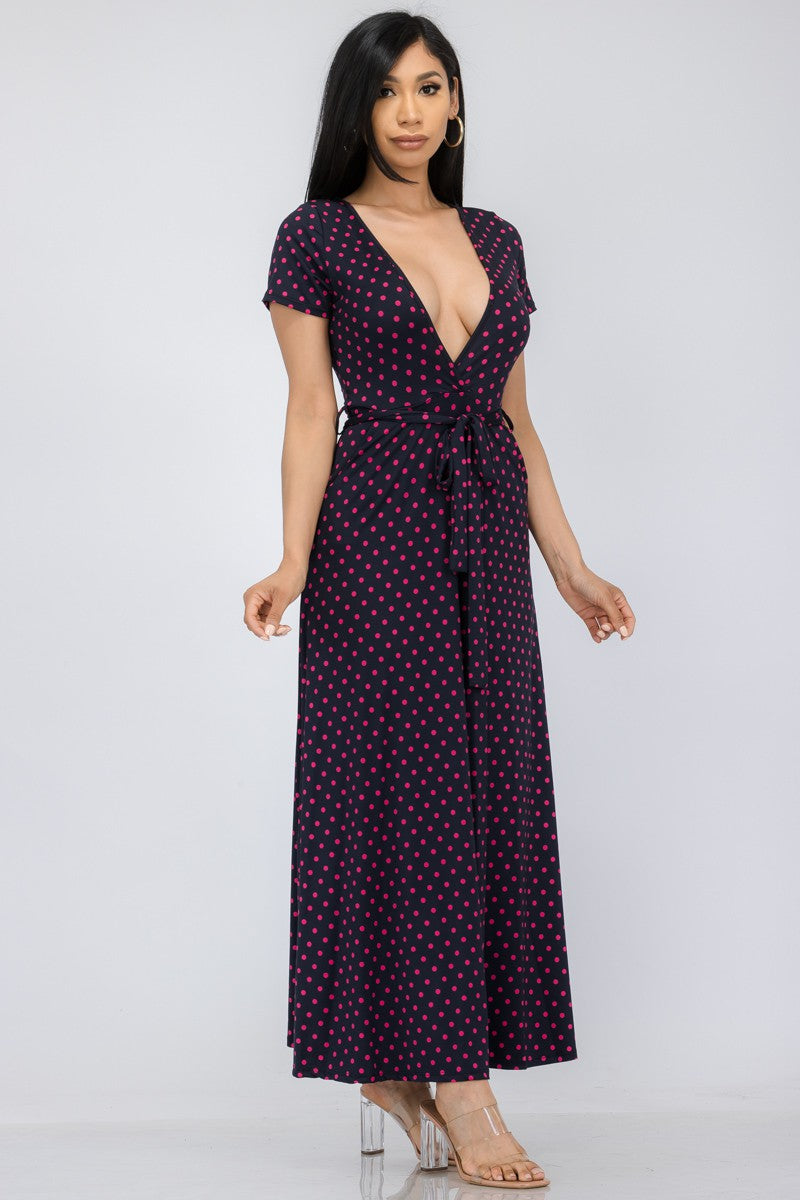 HH517X-PD - SHORT SLEEVE MAXI DRESS