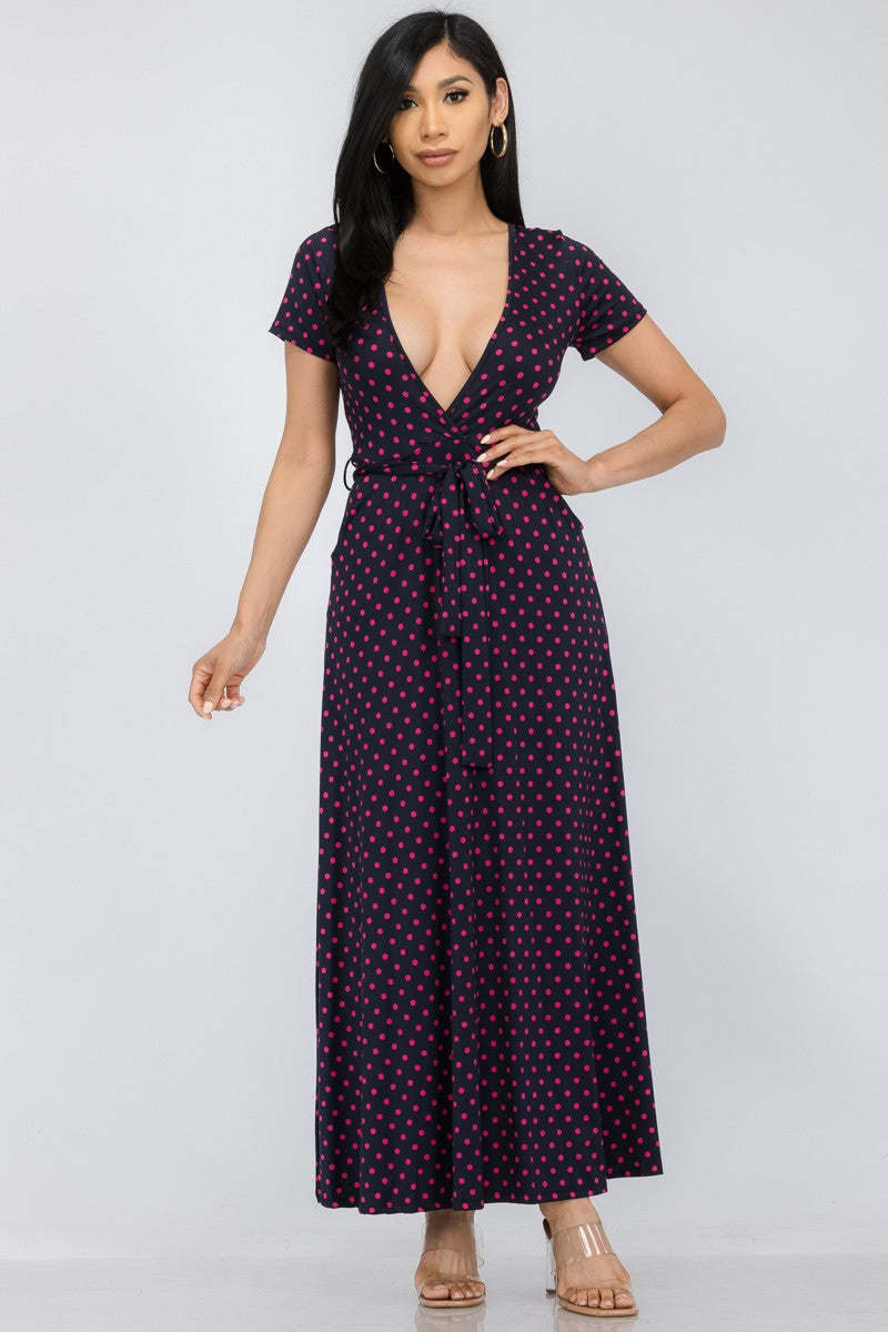 HH517X-PD - SHORT SLEEVE MAXI DRESS