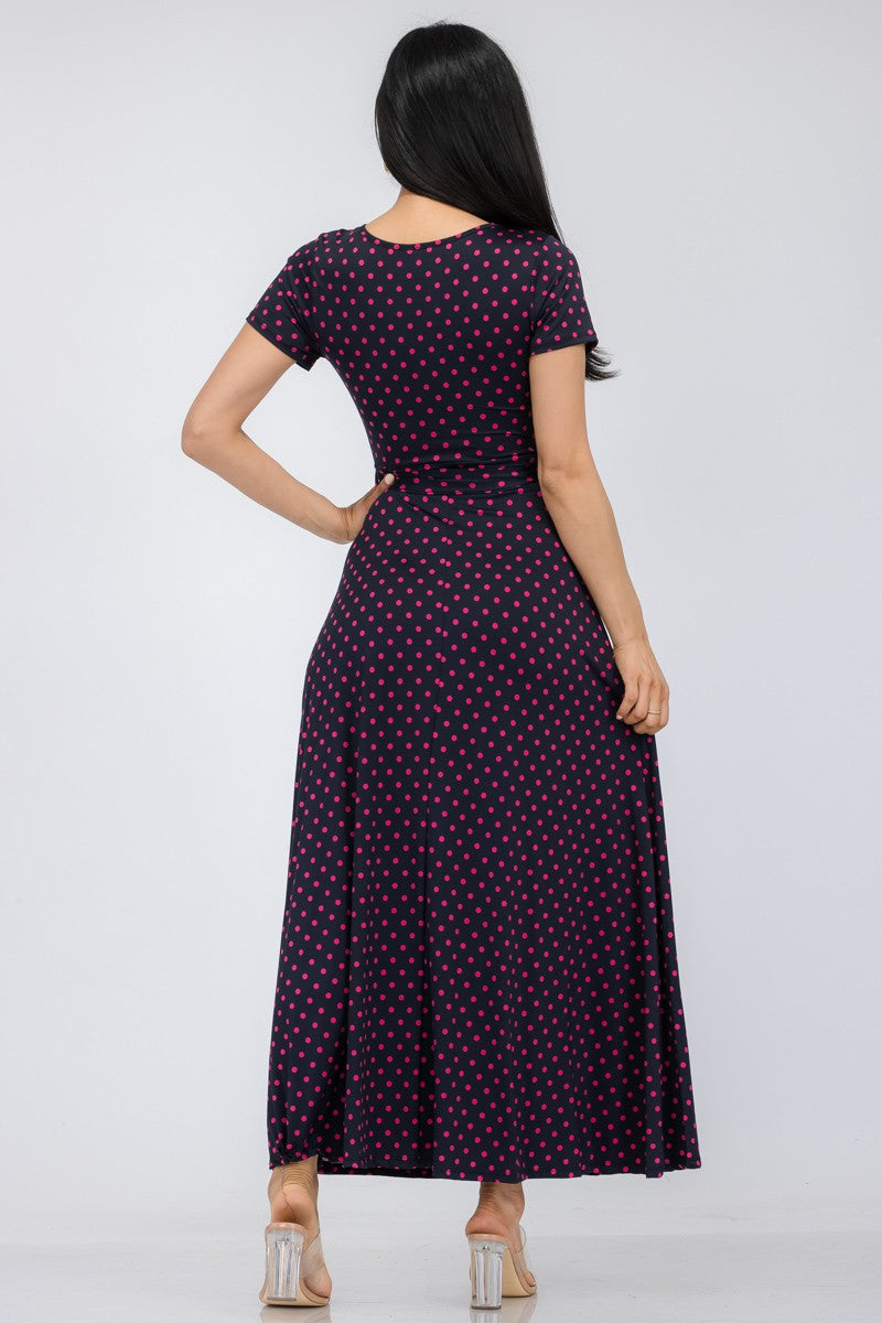 HH517X-PD - SHORT SLEEVE MAXI DRESS