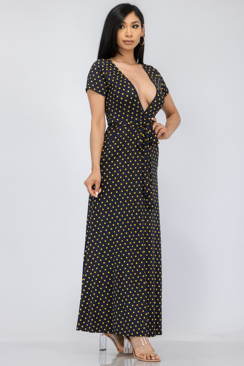 HH517X-PD - SHORT SLEEVE MAXI DRESS