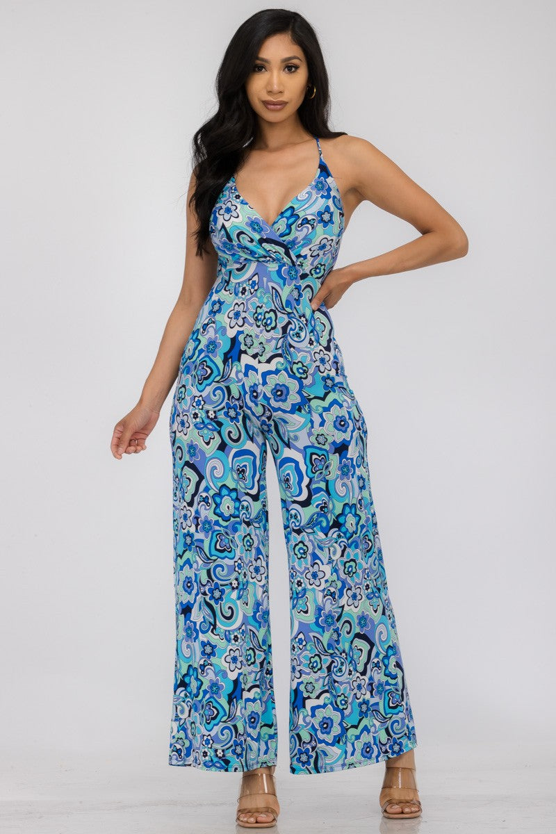 HH689X-FL - FLARE PANT SLEEVELESS JUMPSUIT