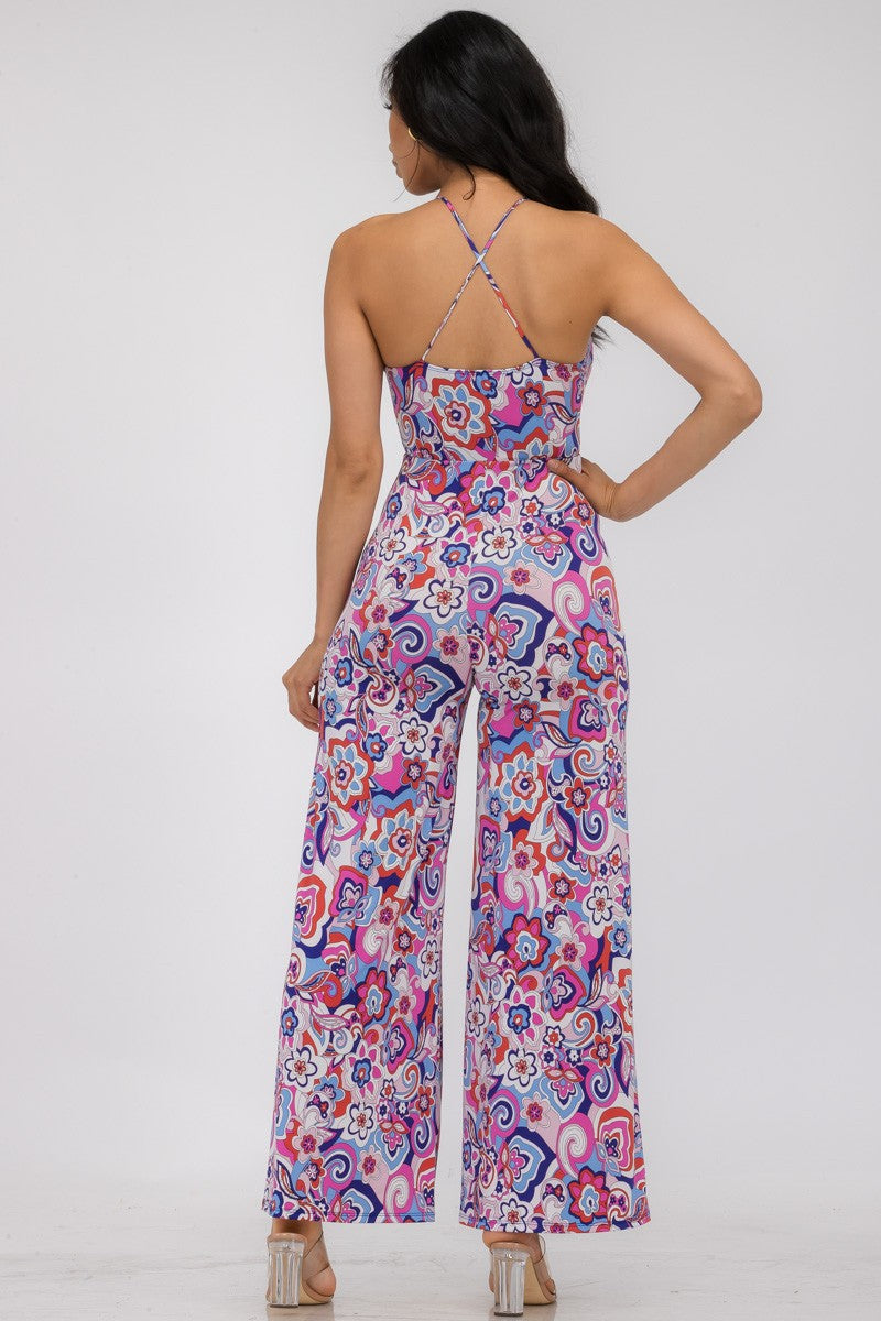 HH689X-FL - FLARE PANT SLEEVELESS JUMPSUIT