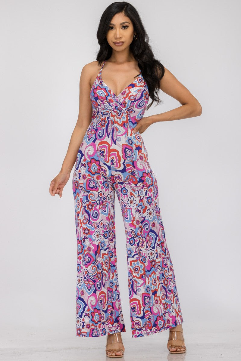 HH689X-FL - FLARE PANT SLEEVELESS JUMPSUIT