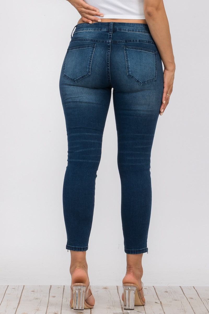 LP-40114B - MID RISE SKINNY JEANS