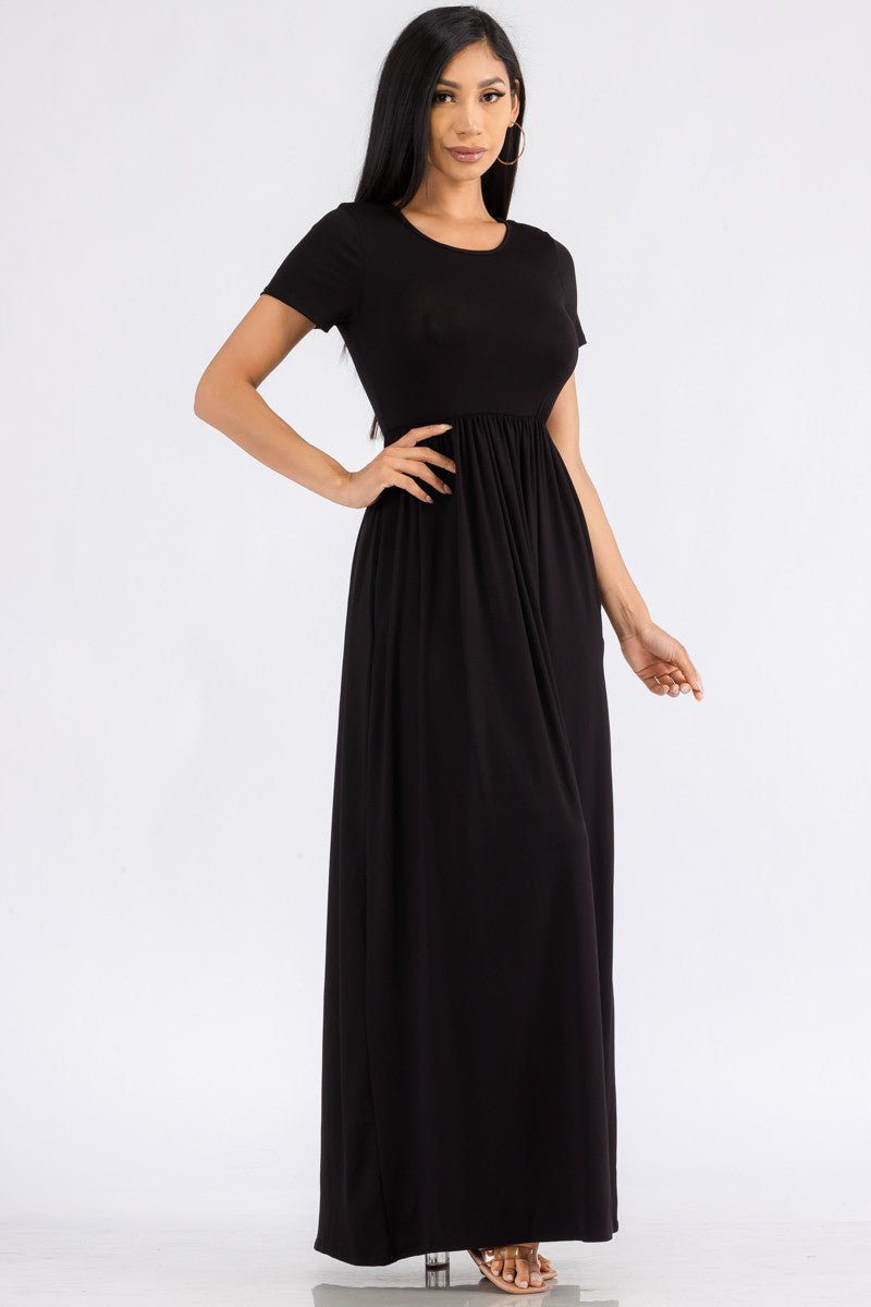 HH464X-SL - SHORT SLEEVE MAXI DRESS