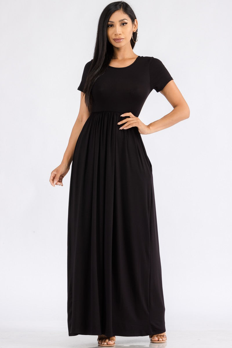 HH464X-SL - SHORT SLEEVE MAXI DRESS