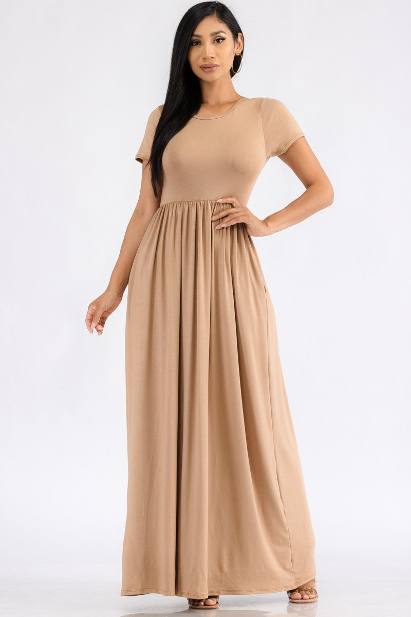 HH464X-SL - SHORT SLEEVE MAXI DRESS