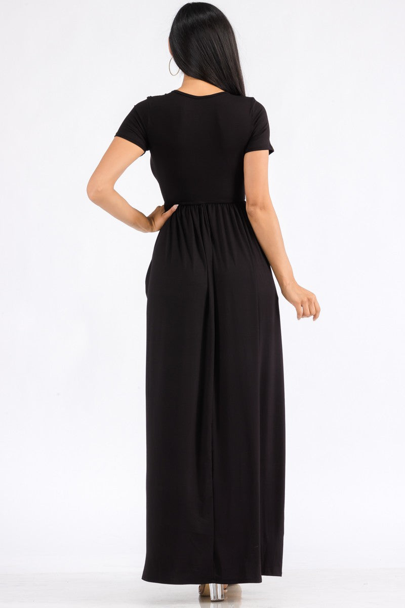 HH464X-SL - SHORT SLEEVE MAXI DRESS