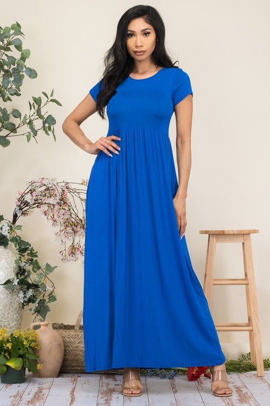 HH464X-SL - SHORT SLEEVE MAXI DRESS