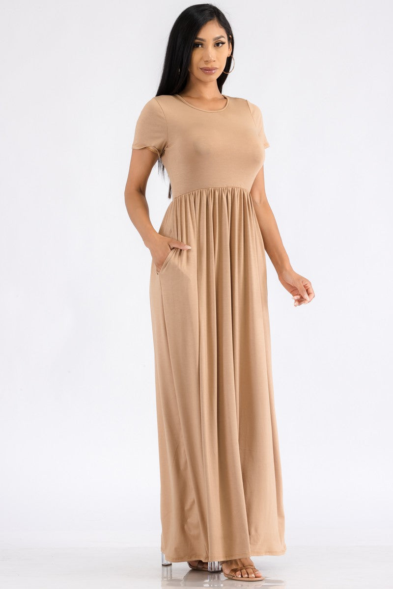 HH464X-SL - SHORT SLEEVE MAXI DRESS