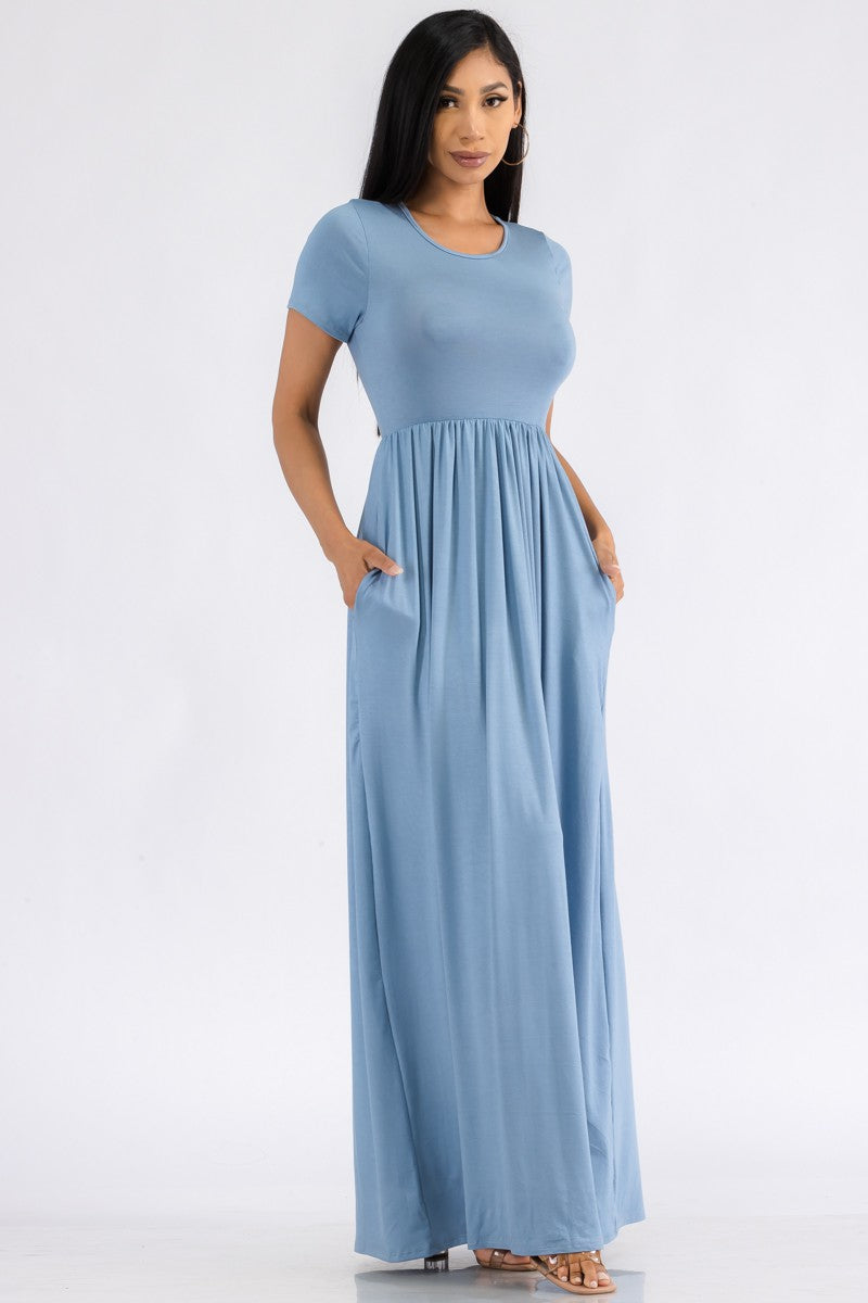 HH464X-SL - SHORT SLEEVE MAXI DRESS