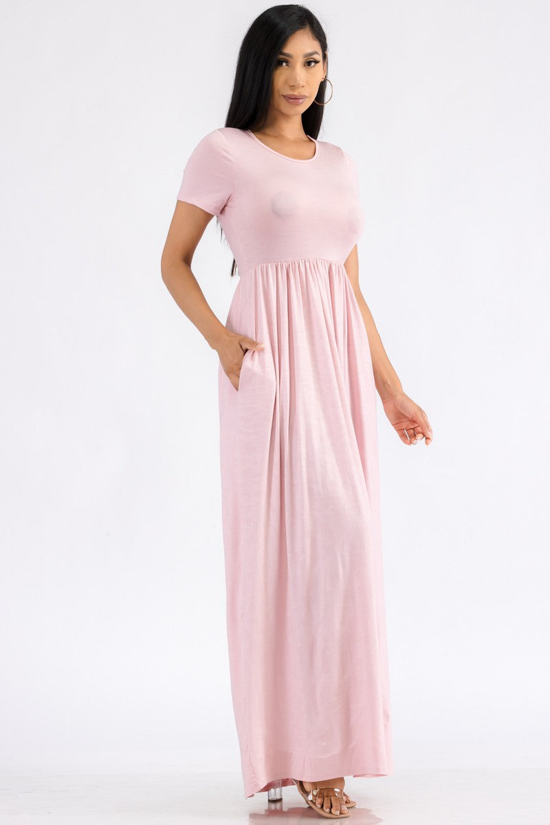 HH464X-SL - SHORT SLEEVE MAXI DRESS