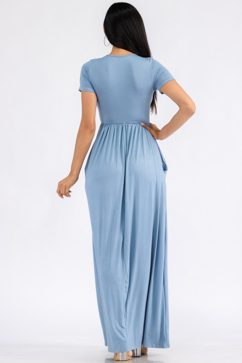 HH464X-SL - SHORT SLEEVE MAXI DRESS