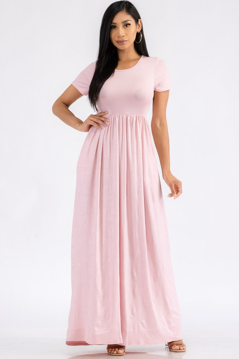 HH464X-SL - SHORT SLEEVE MAXI DRESS