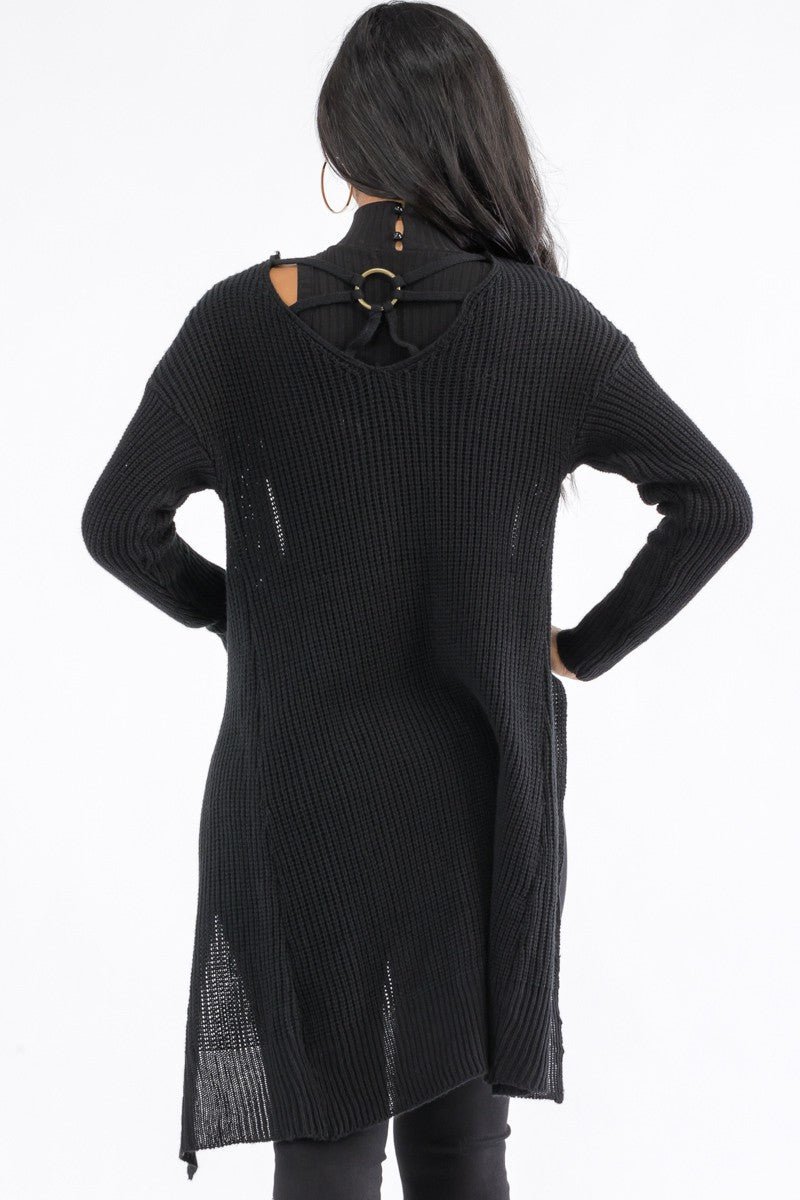 MSMAG-70306 - LONG SLEEVE KNIT CARDIGAN