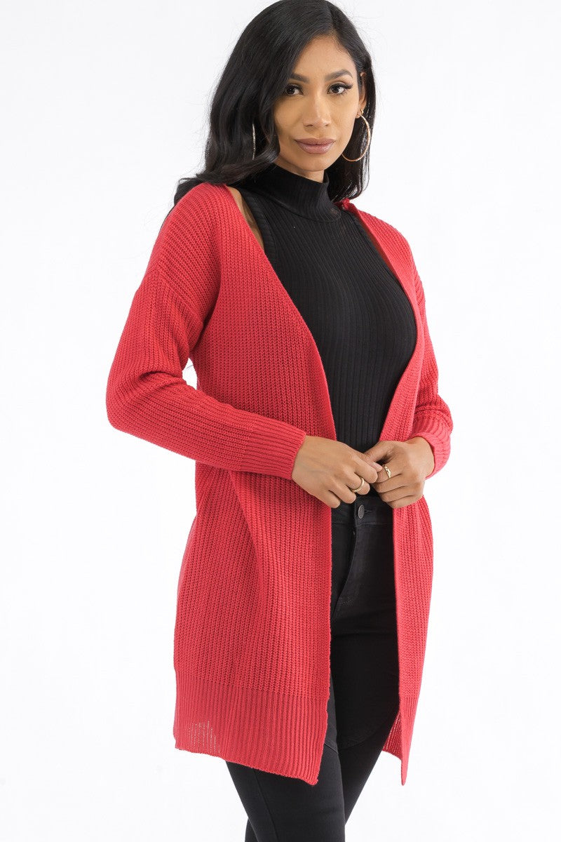 MSMAG-70306 - LONG SLEEVE KNIT CARDIGAN