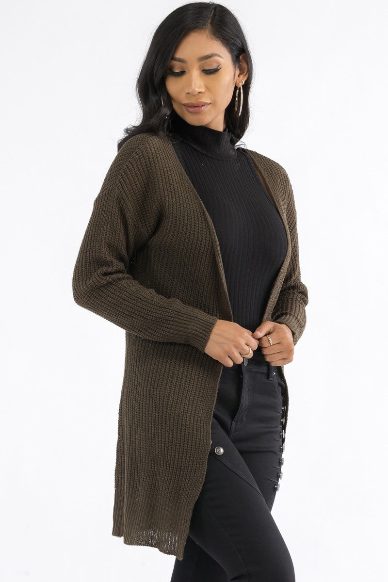 MSMAG-70306 - LONG SLEEVE KNIT CARDIGAN