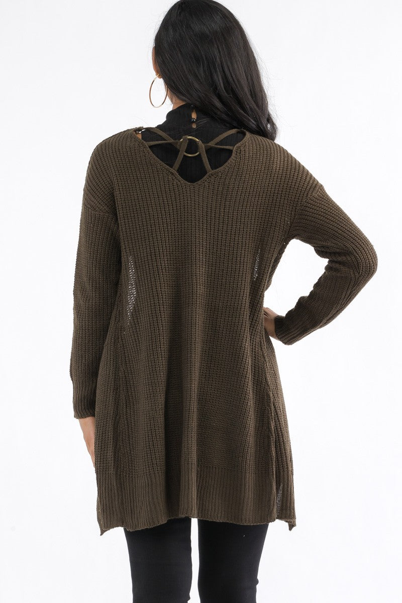 MSMAG-70306 - LONG SLEEVE KNIT CARDIGAN