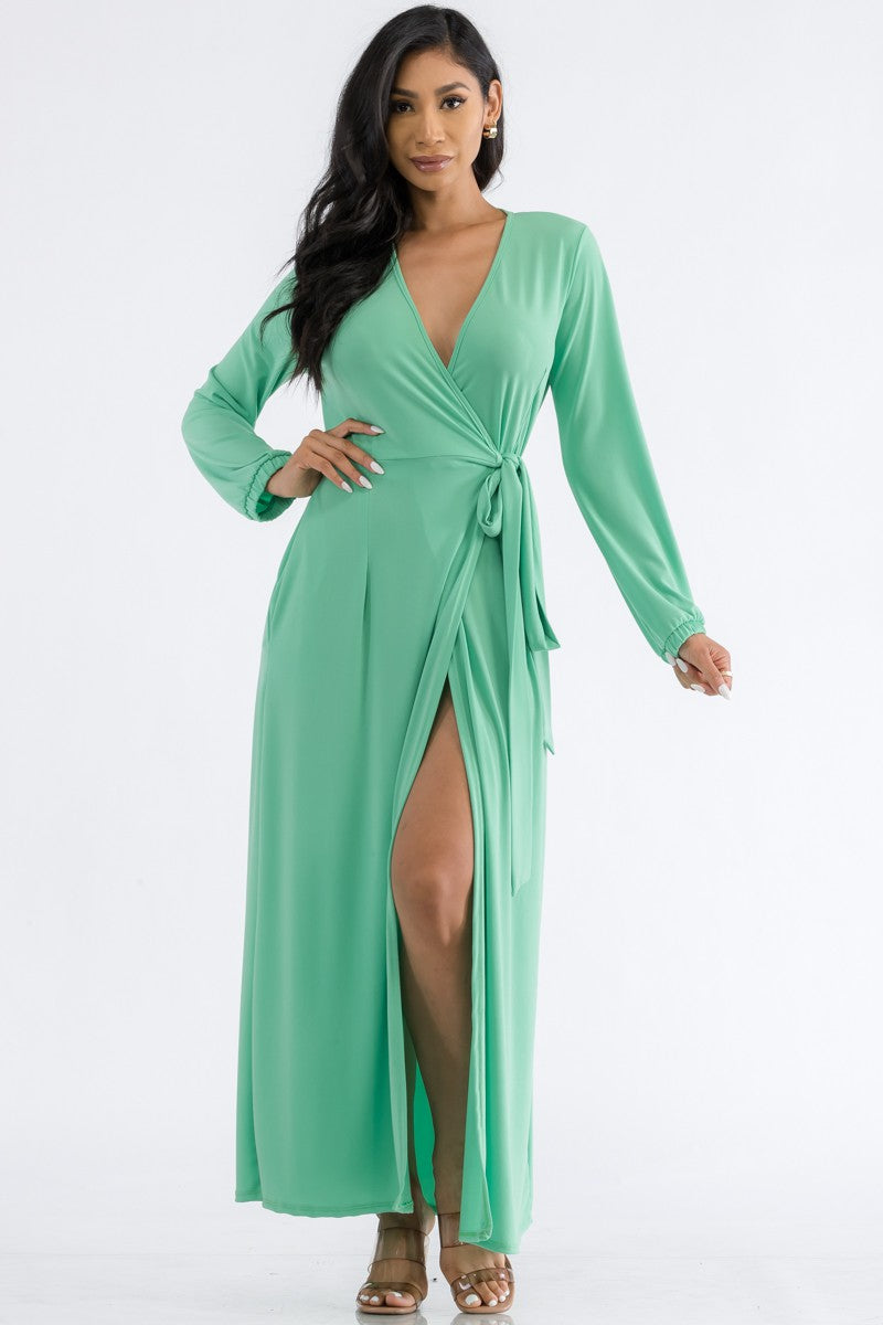 HH548R-LS - LONG SLEEVE MAXI DRESS