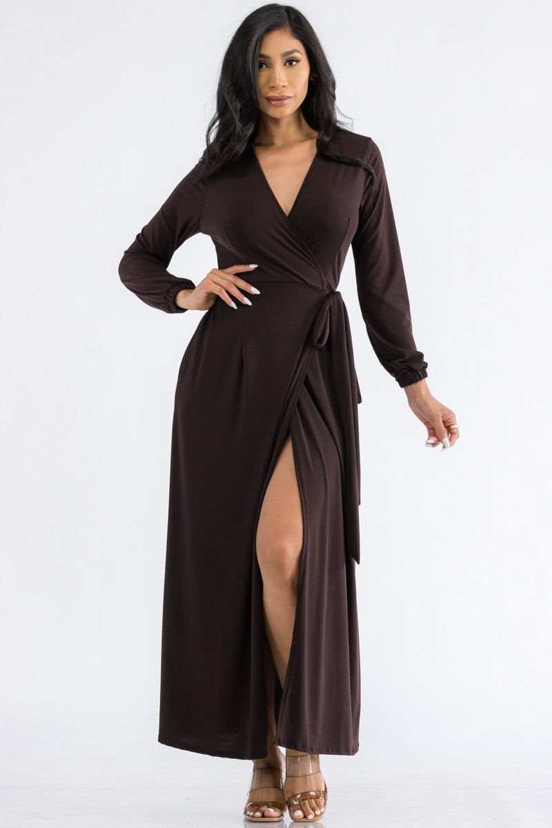 HH548R-LS - LONG SLEEVE MAXI DRESS