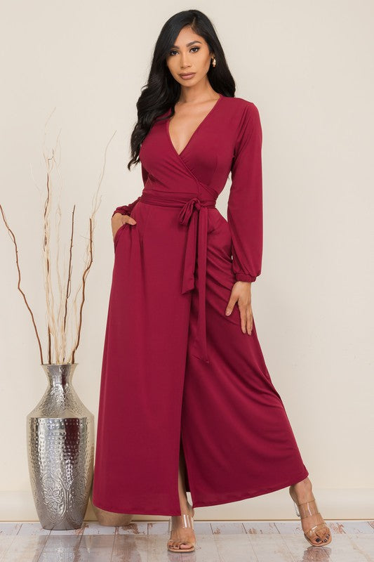 HH548R-LS - LONG SLEEVE MAXI DRESS