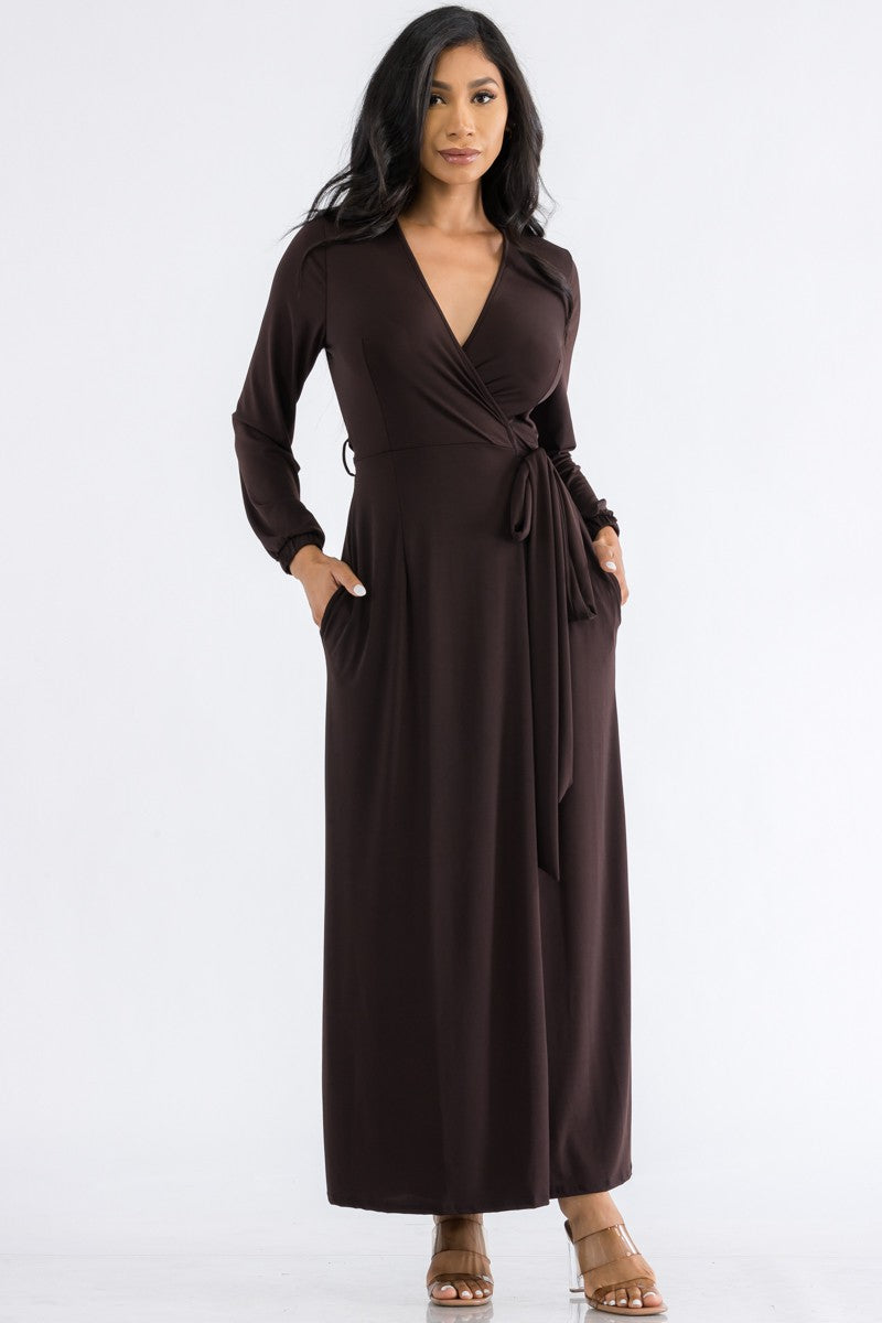 HH548R-LS - LONG SLEEVE MAXI DRESS