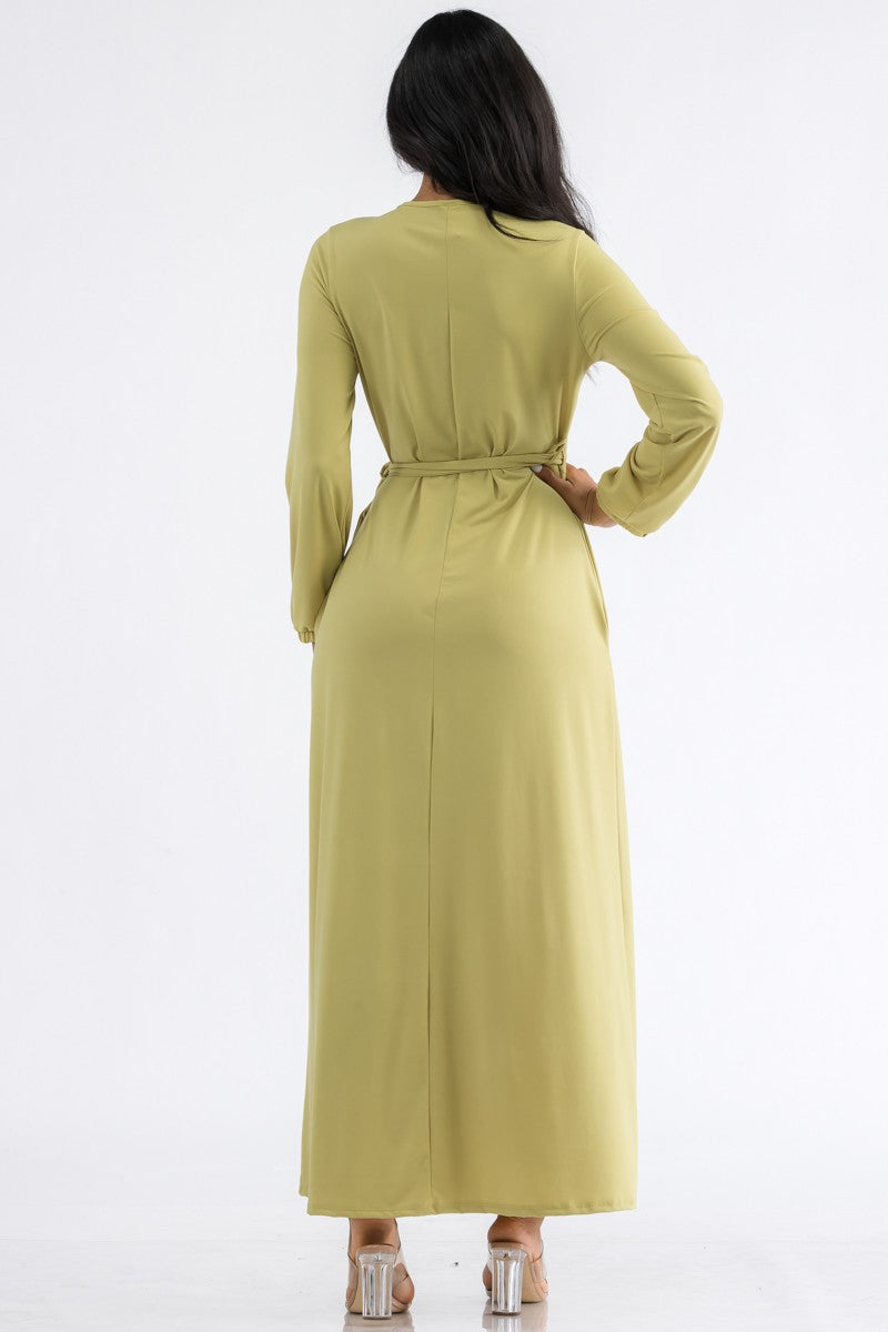 HH548R-LS - LONG SLEEVE MAXI DRESS