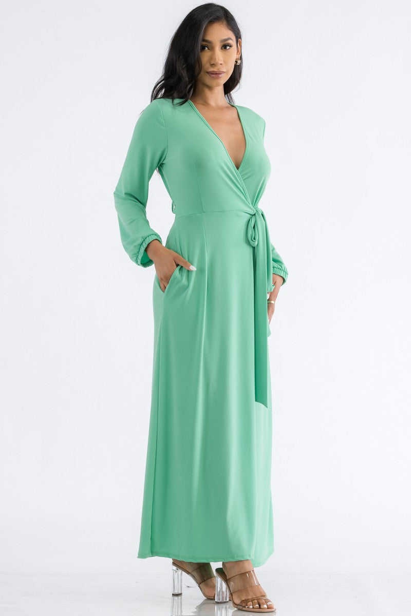 HH548R-LS - LONG SLEEVE MAXI DRESS