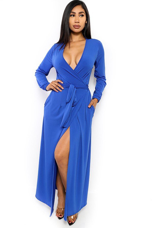 HH548R-LS - LONG SLEEVE MAXI DRESS