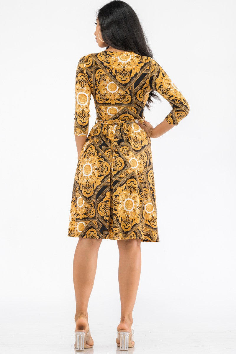 HH710X-BAROQ - MIDI WRAP DRESS