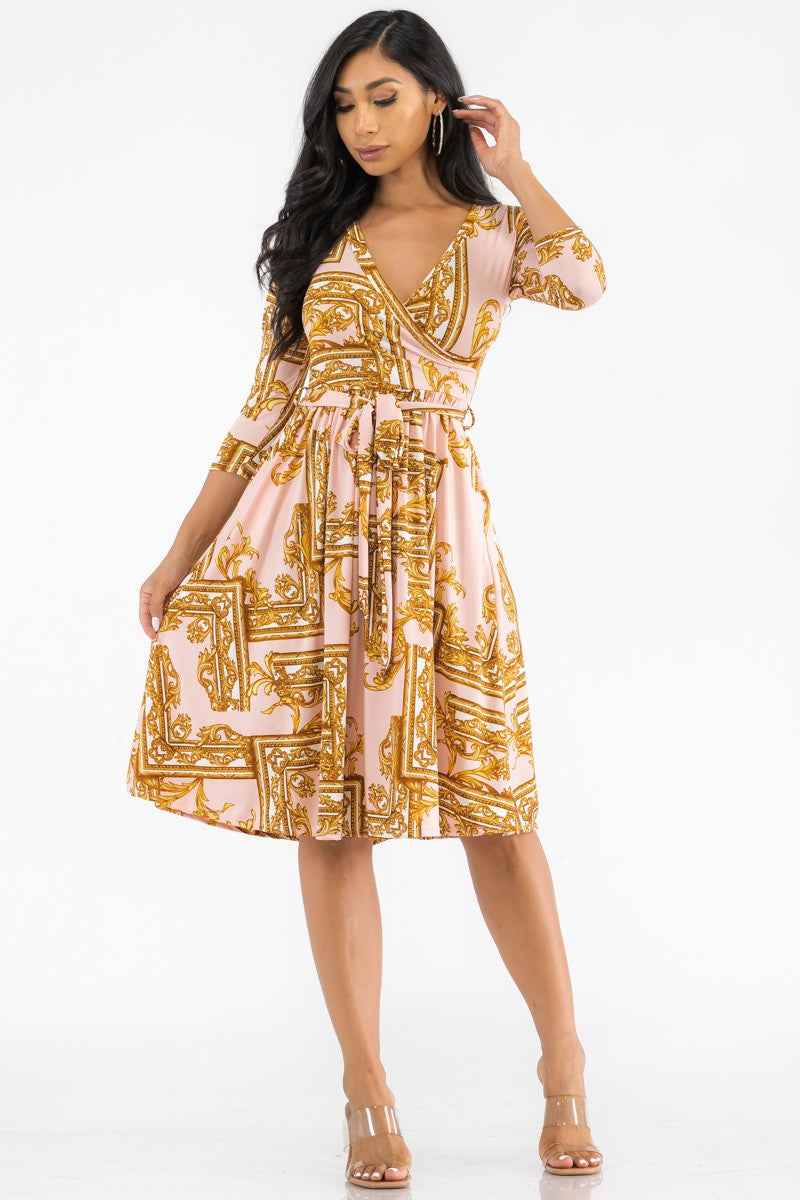 HH710X-BAROQ - MIDI WRAP DRESS