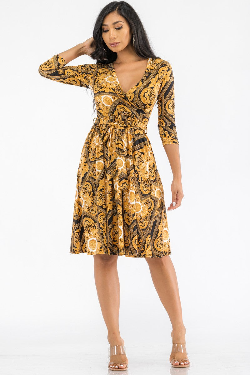 HH710X-BAROQ - MIDI WRAP DRESS